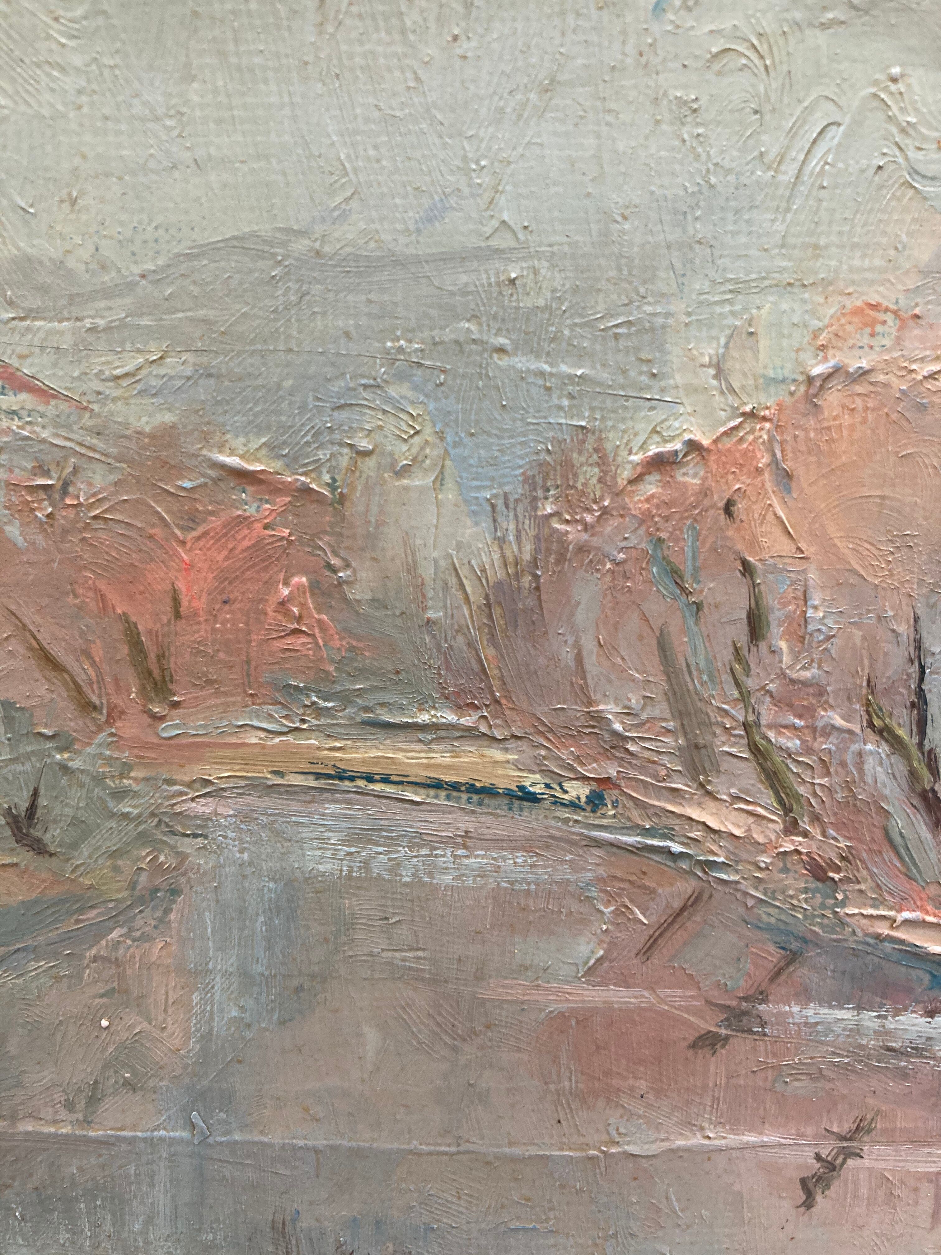 Oil on framed cardboard