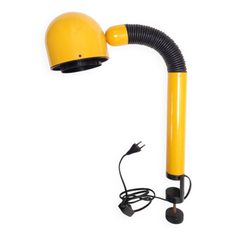 Lampe de bureau tubulaire jaune vif années 80