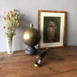 Brass and wood lamp foot