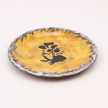 Ceramic plate by Jean Lurçat with rooster motif, Ateliers Sant Vincent - 1950s
