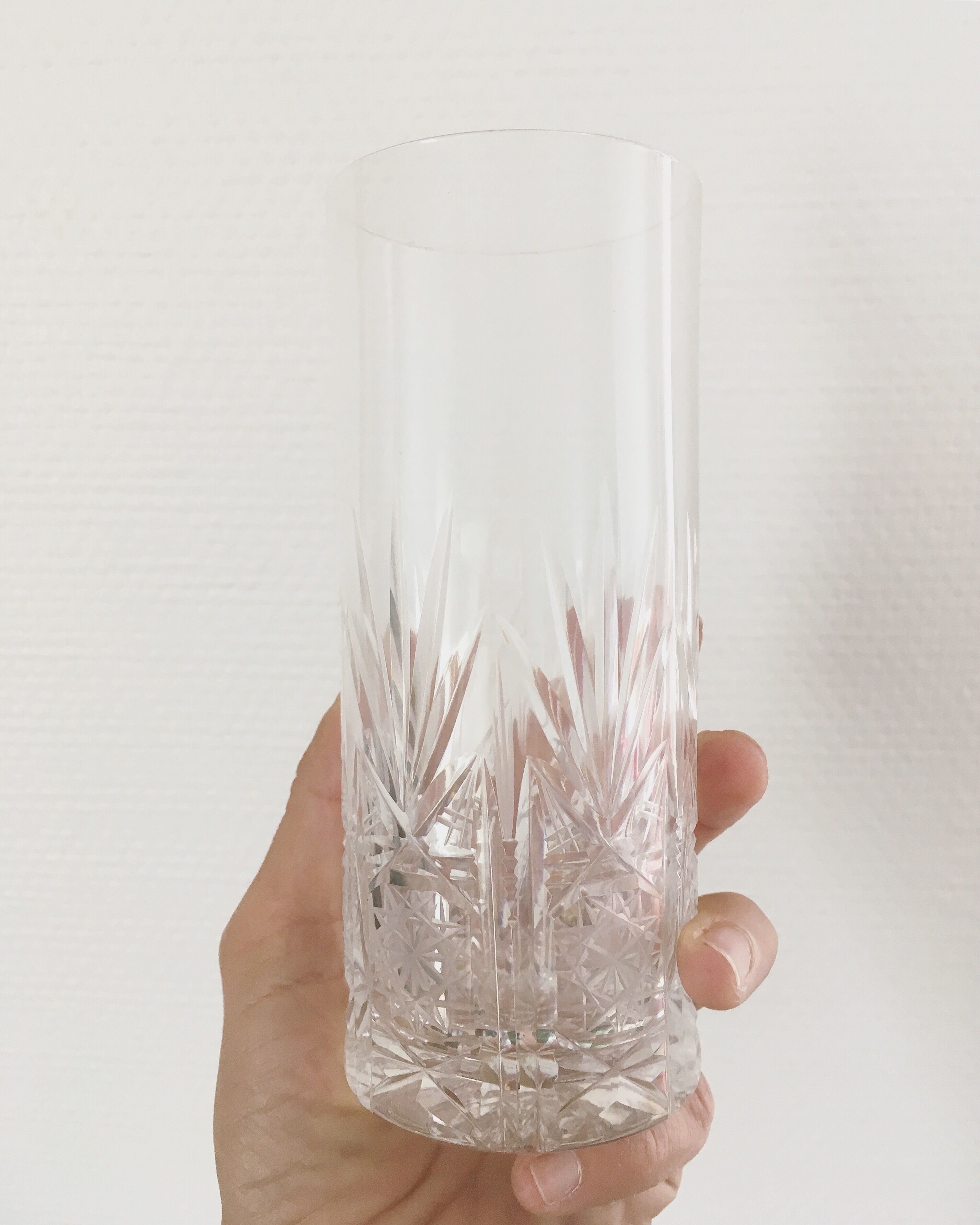 10 cut crystal orange glasses