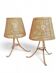 Mid-Century Bamboo and Cane Pair of Large Table Lamps By Louis Sognot, 1970s