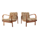 Paire de fauteuils de salon du milieu du siècle, duo tchécoslovaque K. Kozelka et A. Kropacek