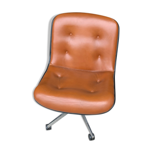 fauteuil bureau vintage - cognac