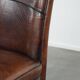Comfortable set of 2 sheep leather dining chairs with character