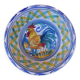 Grand lebrillo vintage en faïence espagnole Triana avec coq