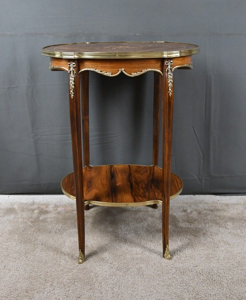 Table de salon guéridon en palissandre, style transition – 1re partie XXe