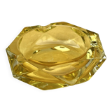 Cendrier en cristal jaune, Crystalex Bohemia Novy Bor, Tchécoslovaquie, années 1960.