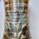 glazed ceramic vase with abstract flower decoration, signature to identify