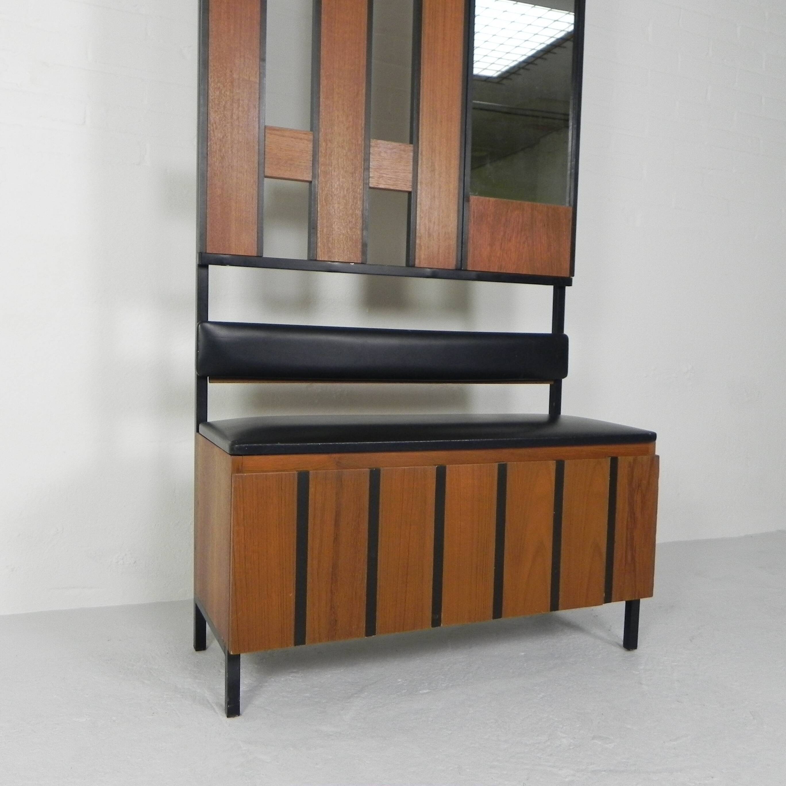 Standing vintage coat rack, hall furniture, 1960s
