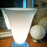 Lampe de table ancienne signée en opaline 1930 Art déco