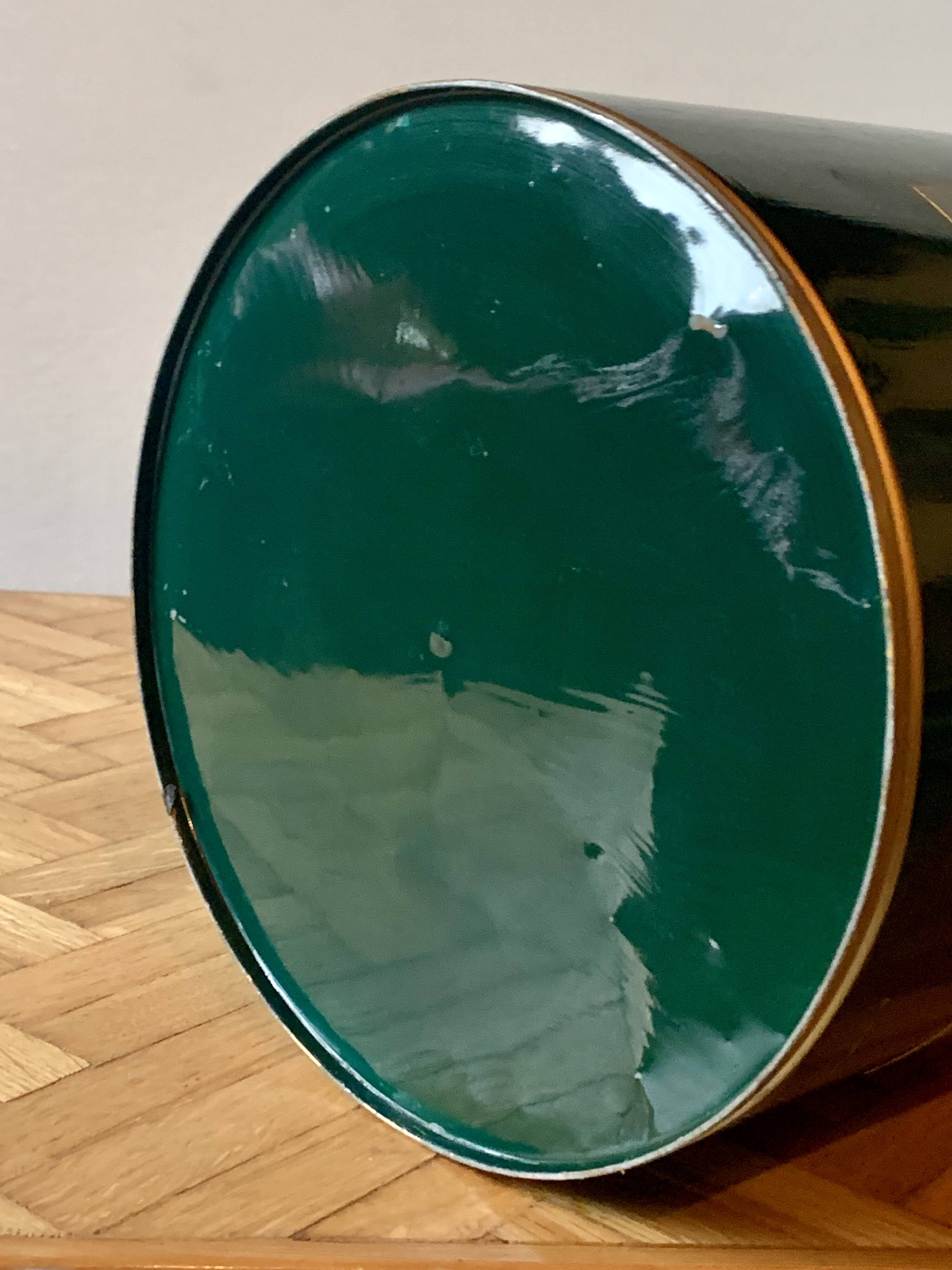 Old enameled sheet metal umbrella stand - duck decoration