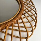 Rattan and Bamboo Mirror attributed to Franco Albini, 1970s