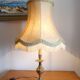 Candlelight lamp 1950's Bronze and pagoda lampshade