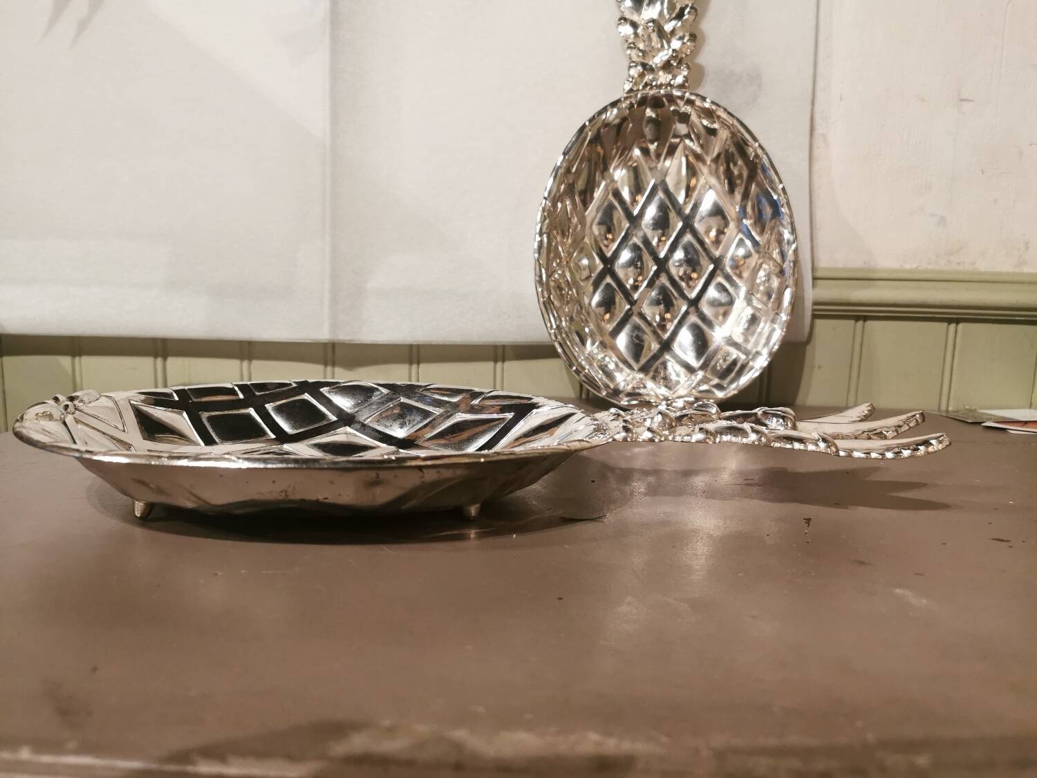 Pair of vintage pineapple serving platters