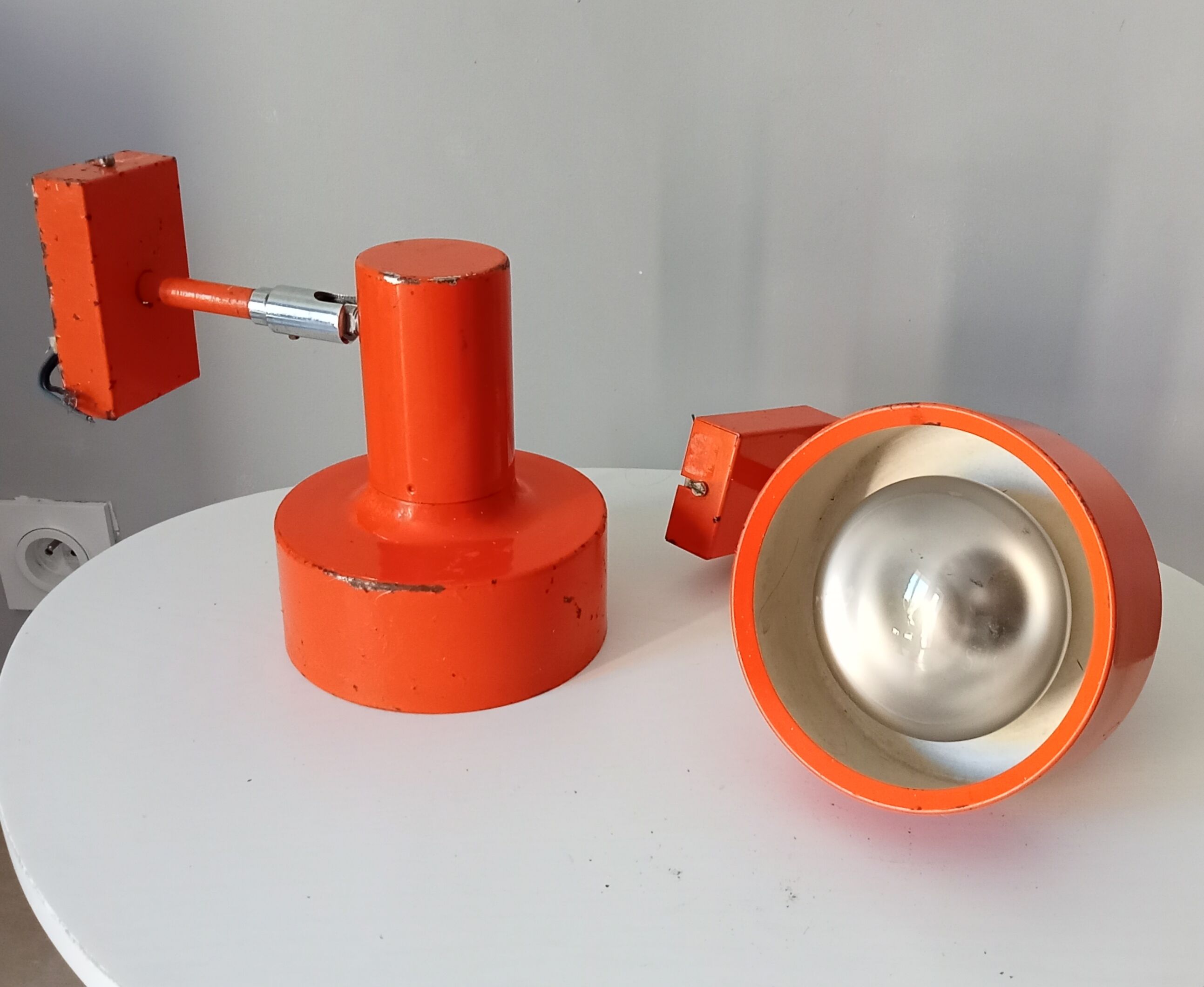 Pair of vintage wall lamps 70s