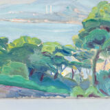 Tableau peinture huile sur toile bord de mer impressioniste