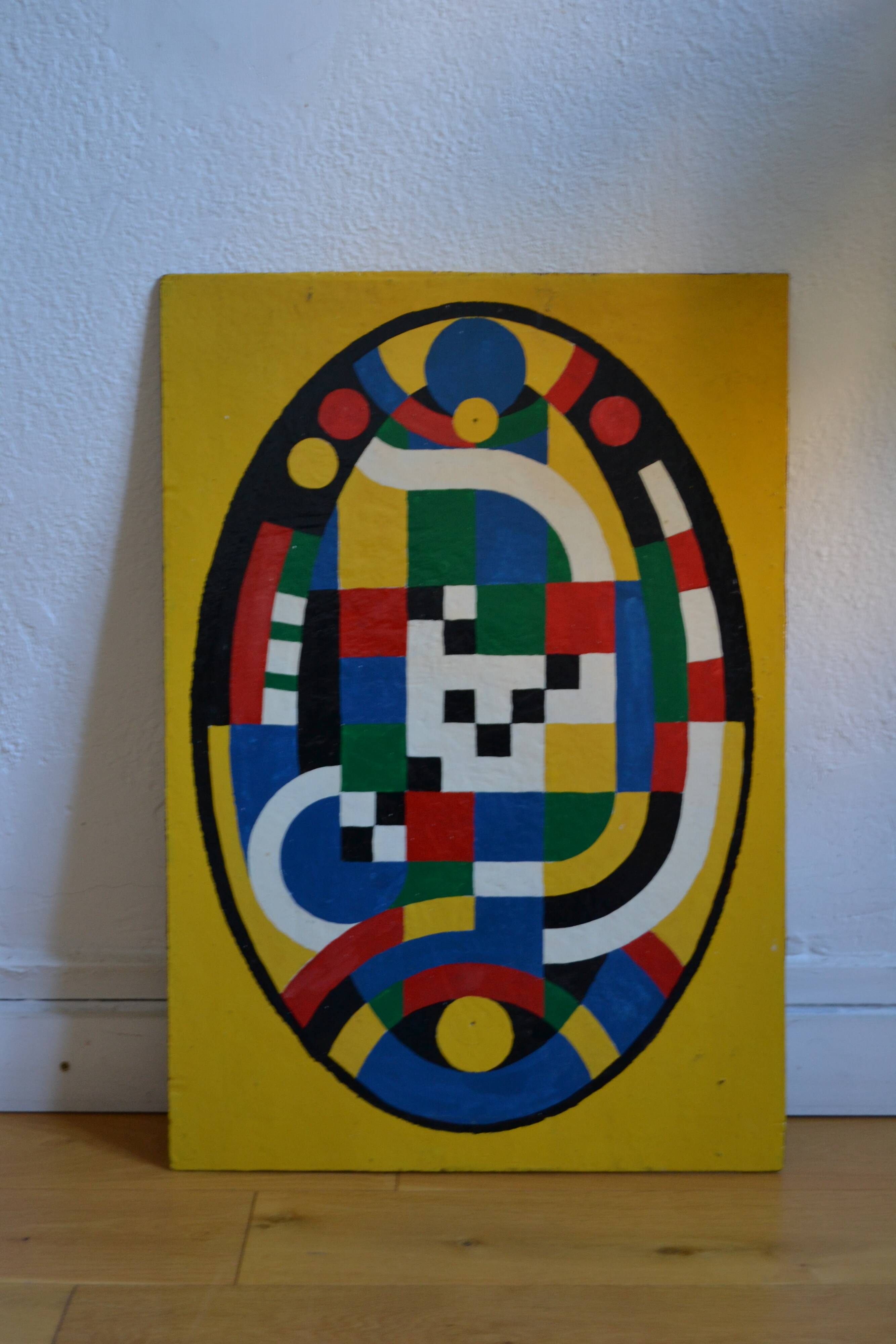 Orphism, Follower of Sonia Delaunay, Oil on panel, 67 x 46 cm