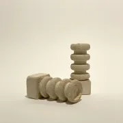 Pair of stone candle holders