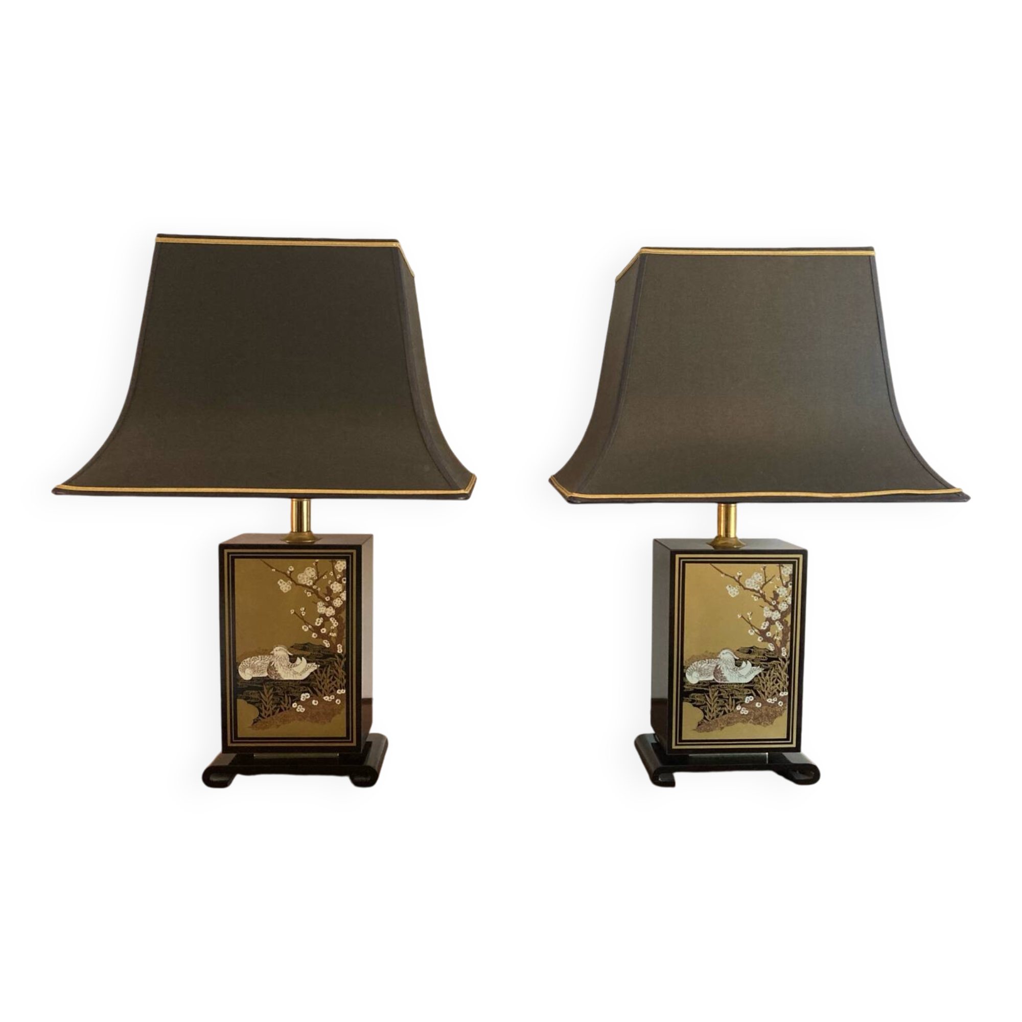 Pair of Le Dauphin pagoda lamps