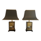 Pair of Le Dauphin pagoda lamps