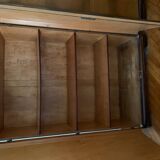 Set of 2 Art Deco curtain cabinets in brown wood, 1930s, with compartmentalised interior.