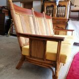 Old set sofa and rattan chair and caning