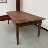 Teak farmhouse table with spindle legs