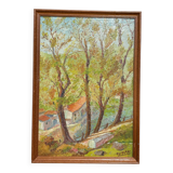 Signed oil landscape painting