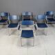 Minimalist Metal and Plywood Stackable Armchairs by Gijs Van Der Sluis, Set of 6