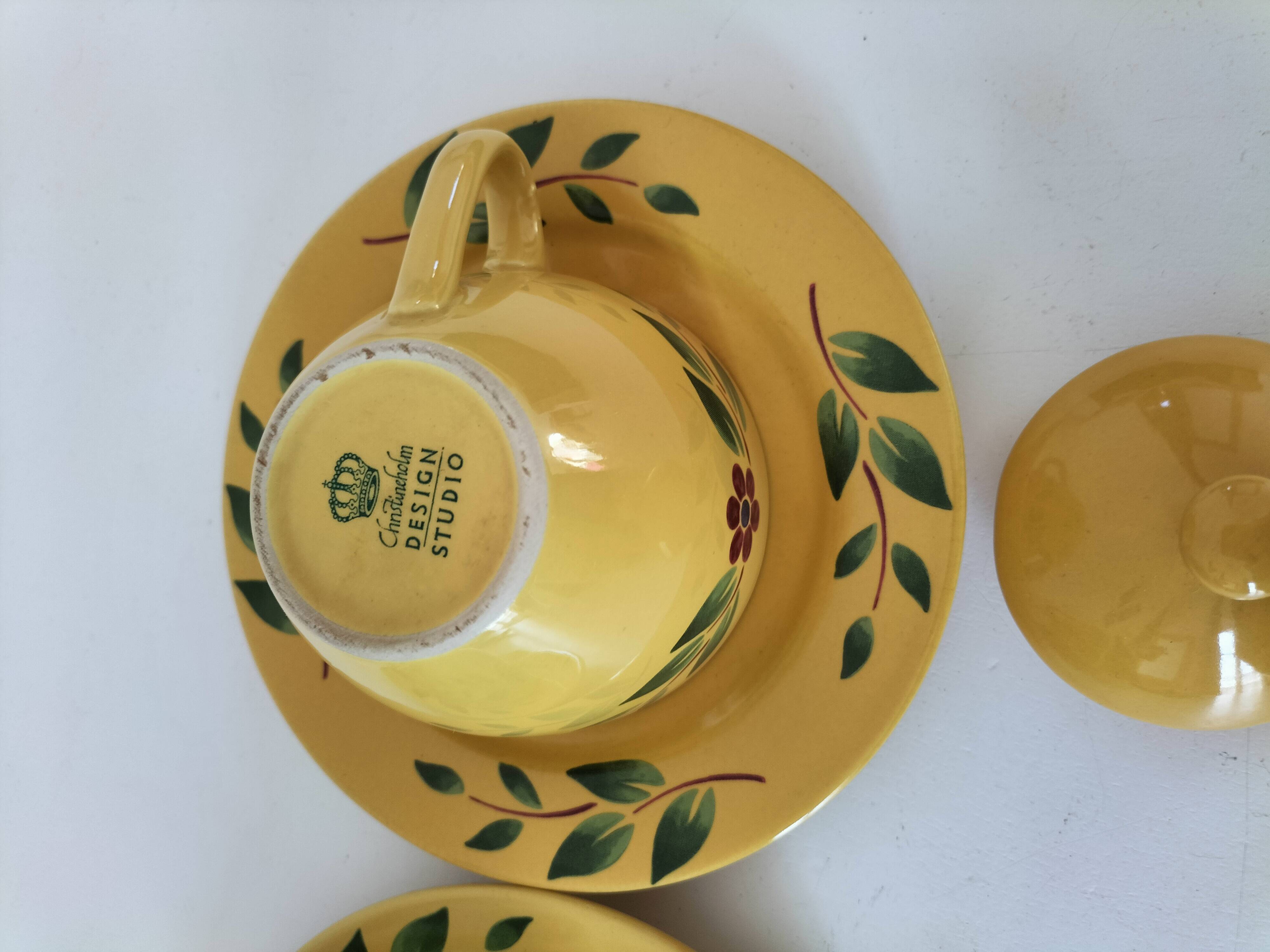 Swedish tea service Christineholm 1970s yellow