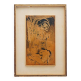 Giovanni Battista de Salvo, Composition, Ink on Masonite, 1950s, framed