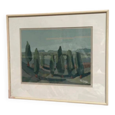 Original Swedish Oil on Paper – “Trees” by Gunnar Fohlin – Signed –