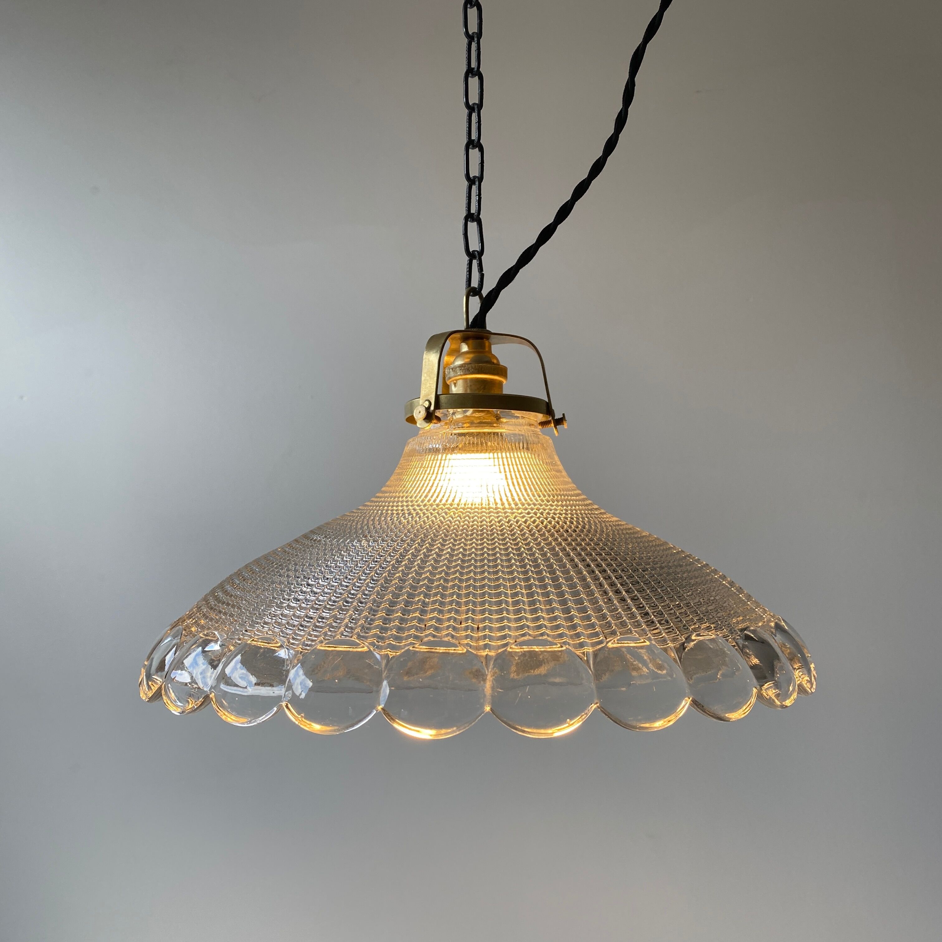 Vintage prismatic glass pendant lamp