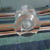 Antique carved crystal decanter - flat ribbed neck - early 20th