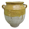 XXL confit pot in yellow glazed terracotta from the South West 19th century