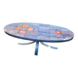 Jean Jaffeux ceramic coffee table vintage design 60-70-80