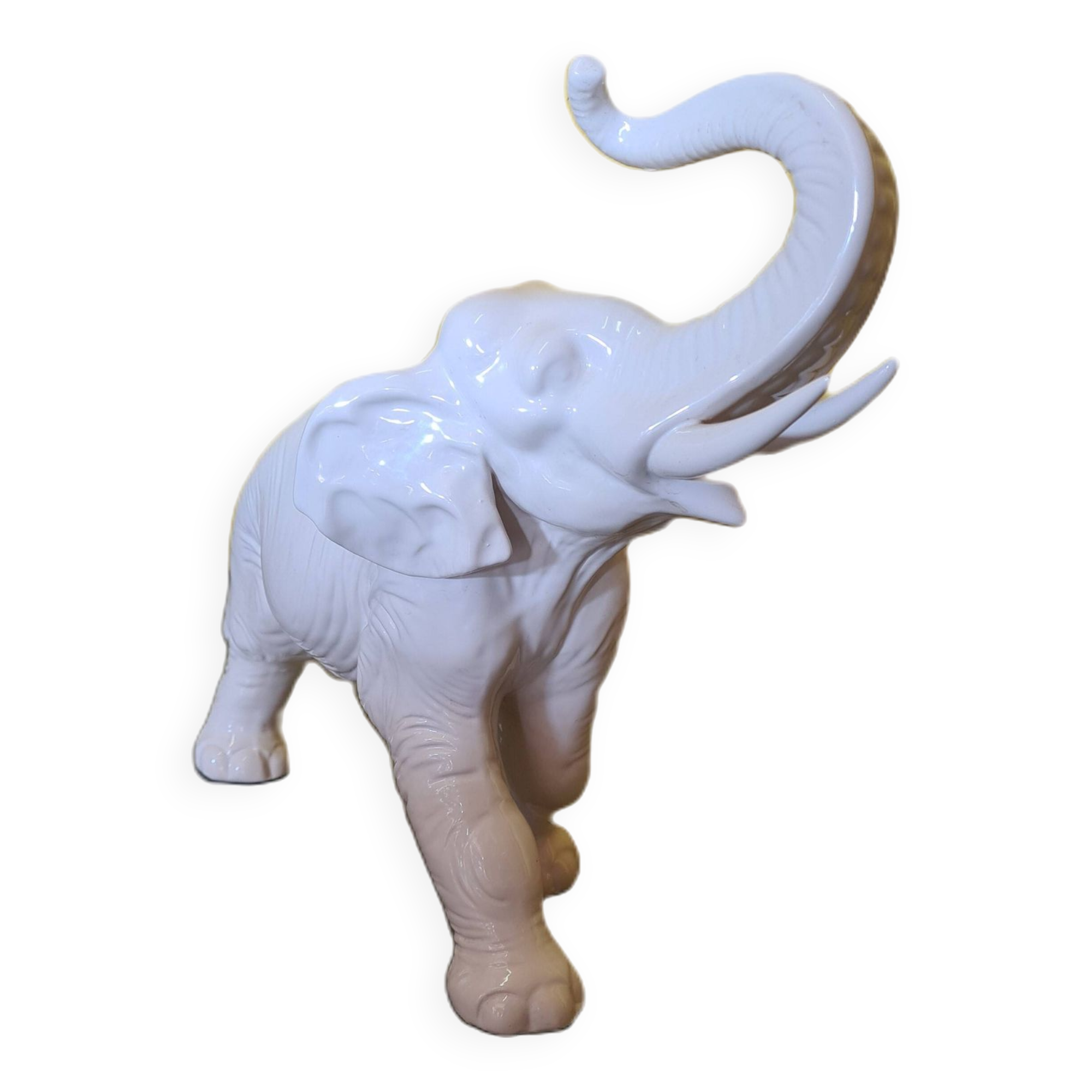 Ceramic White Elephant numbered 814, from the 1960s, Vintage