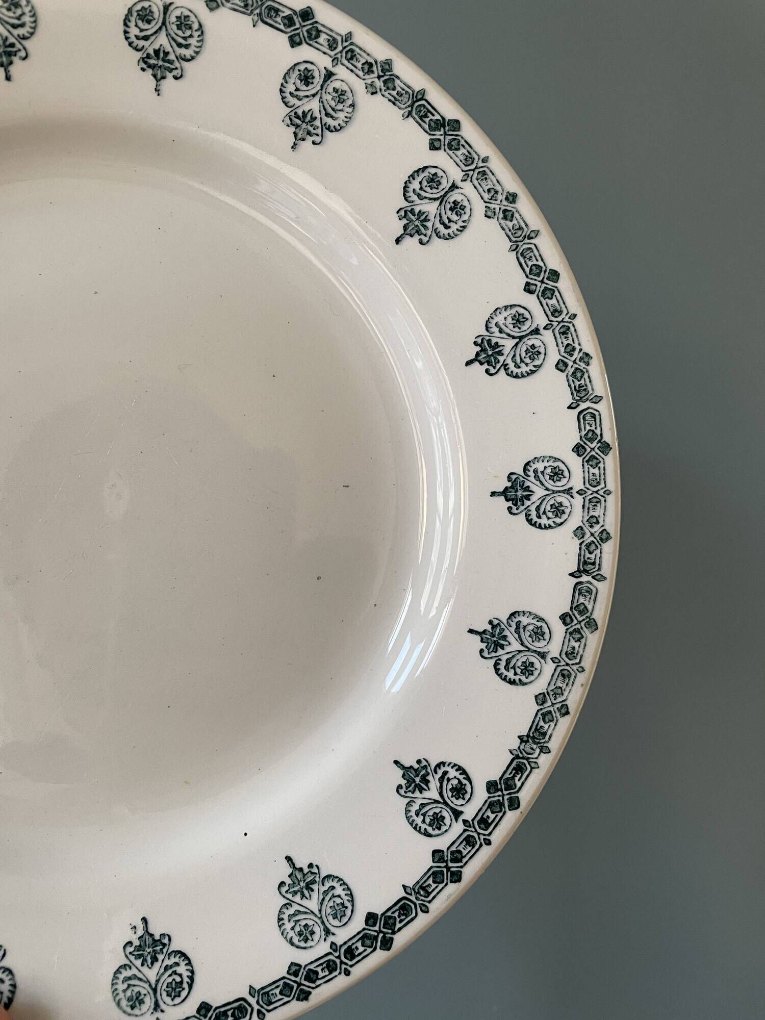 Set of 10 plates (5 flat and 5 hollow) in St Amand earthenware, Céranord