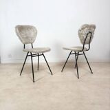 Pair of vintage furry chairs