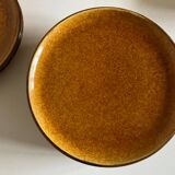 Set of 8 Dieulefit glazed earth plates workshop Mourre Milon 1970