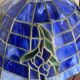 Grande suspension  en verre vitrail style Tiffany