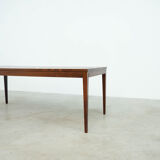 Danish red ceramic and teak coffee table