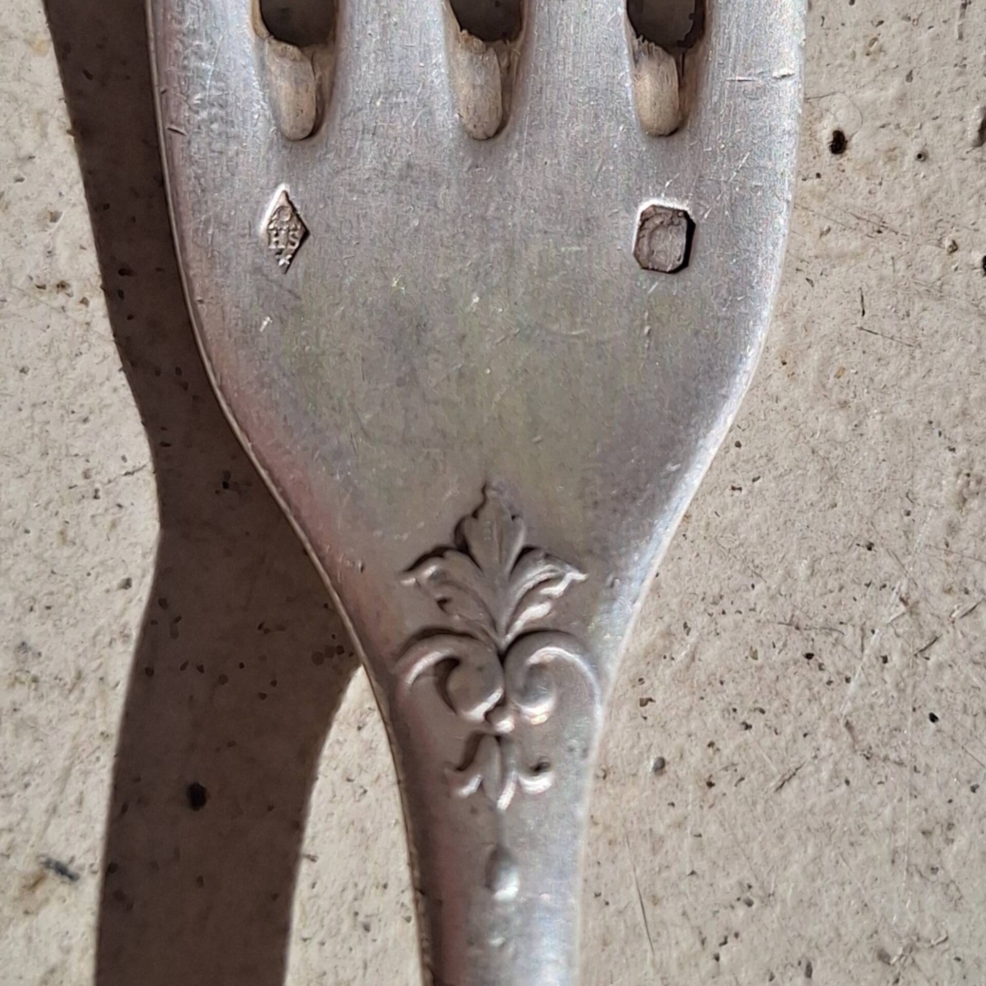 Fourchette en argent massif Henri Soufflot