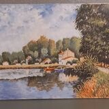 Oil on canvas signed-landscape