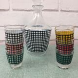 Houndstooth decanter and 6 matching lenses