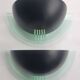 Pair of vintage black metal and plexiglass half-moon wall lights