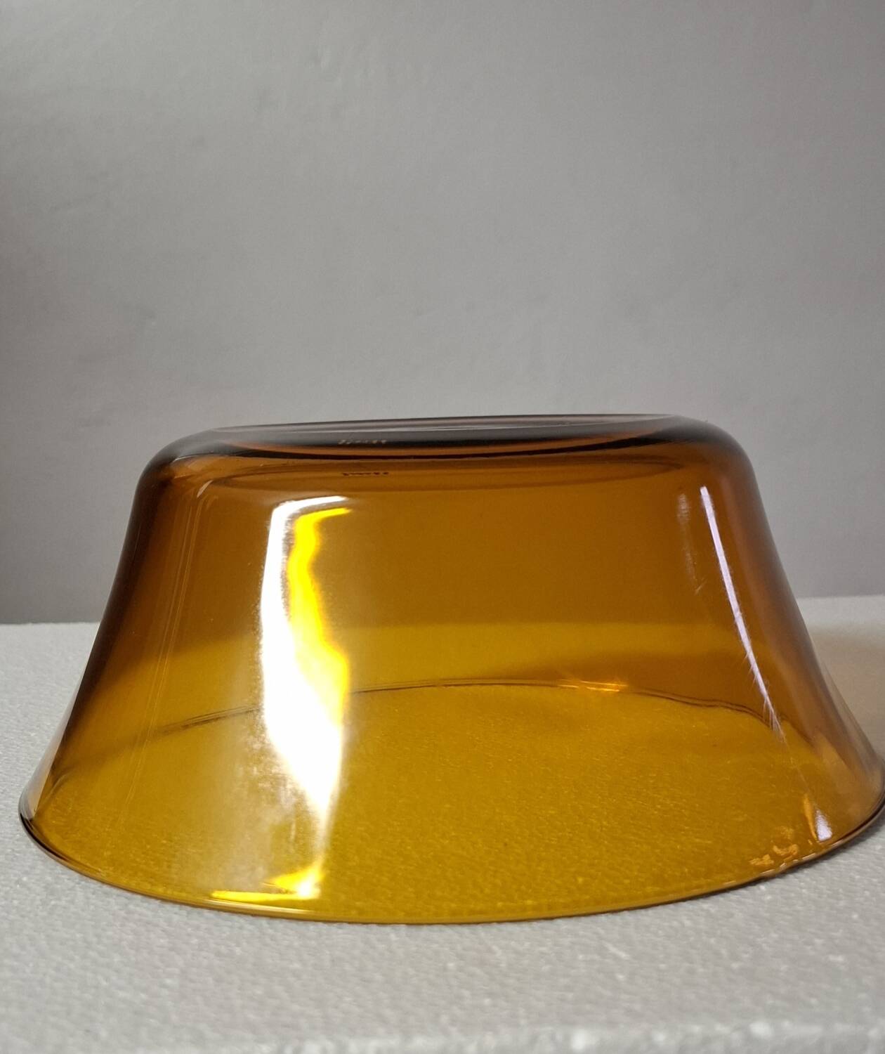 Vintage amber glass salad bowl.