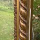 Large antique gilded mirror, wood and stucco gadroons, partially de-mercury