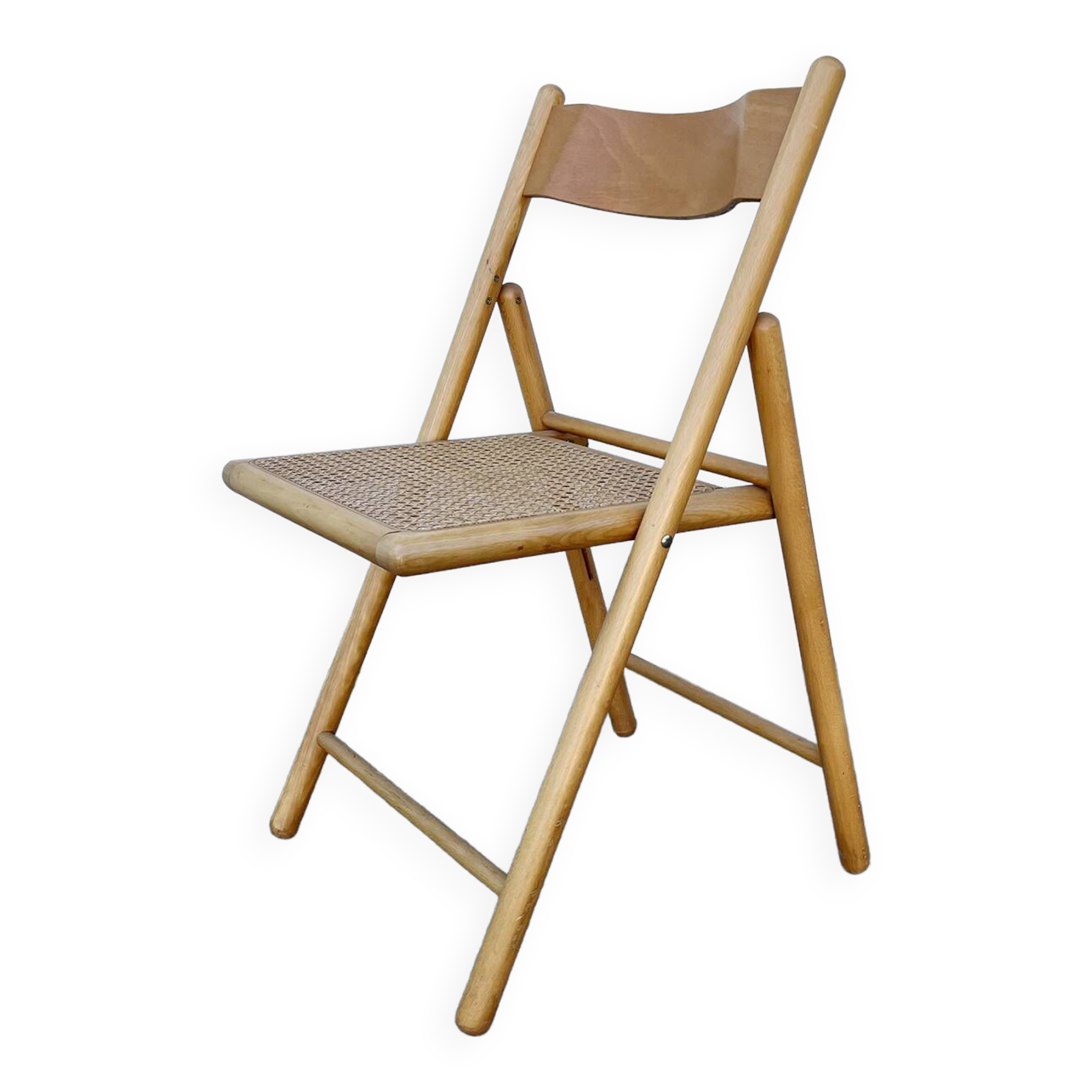Vintage cane folding chair 80 Habitat